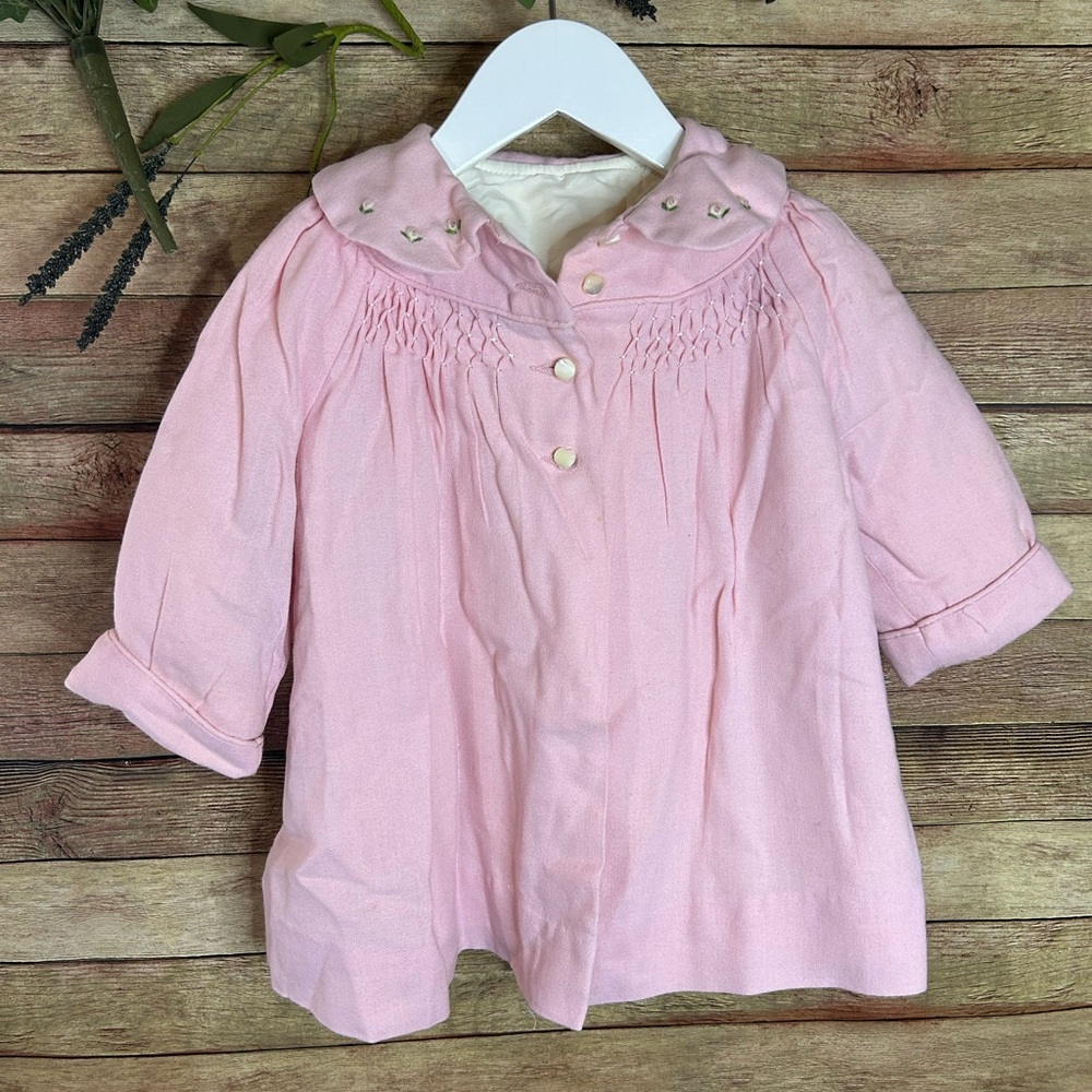 VINTAGE 1950’s Toddler Girl Pink Peacoat Size 2